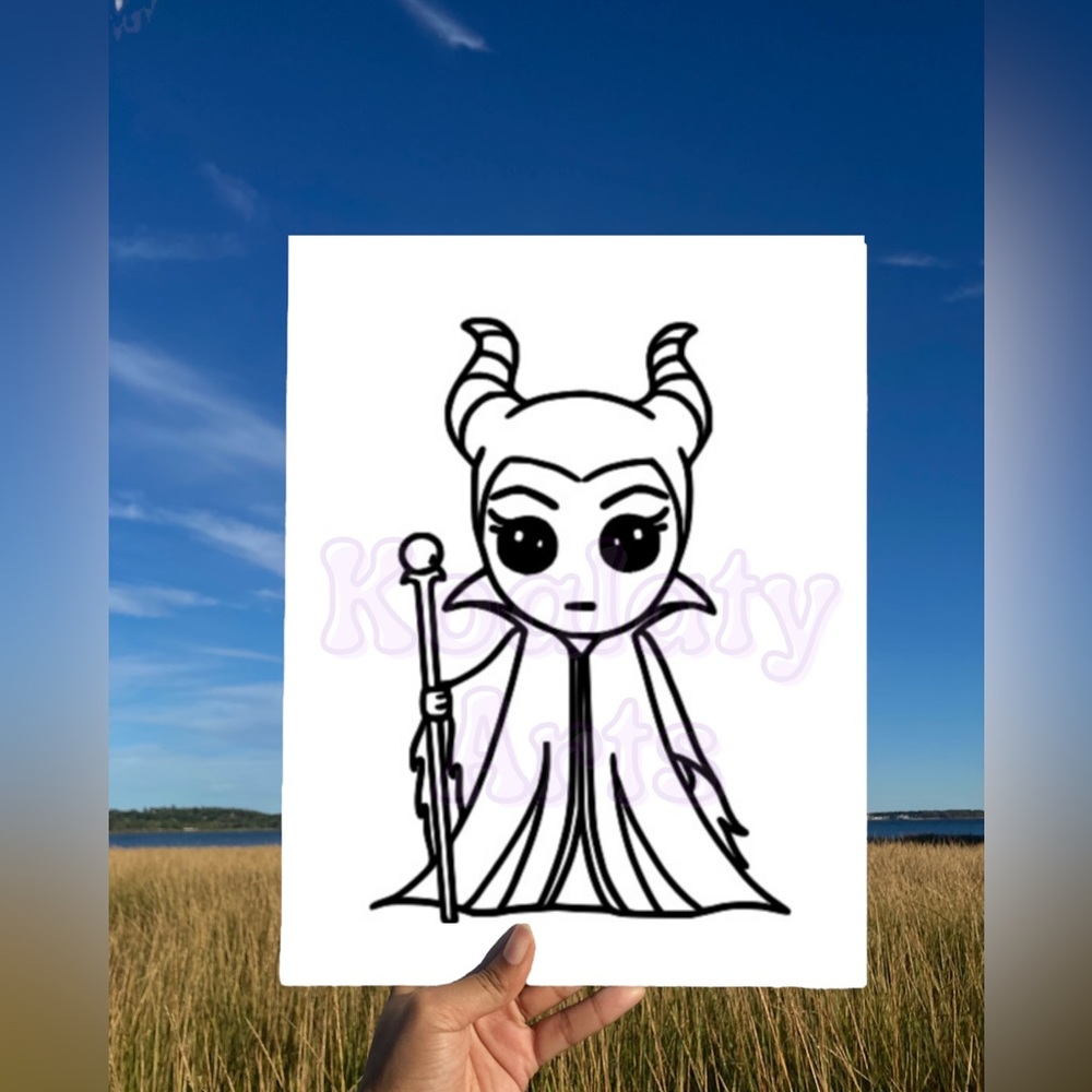 Paint Your Own Maleficent Evil Queen Cartoon Canvas, Sip and Paint Canvas